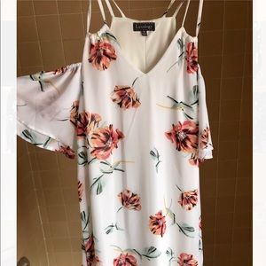 Nordstrom White Floral Strappy Off Shoulder Dress